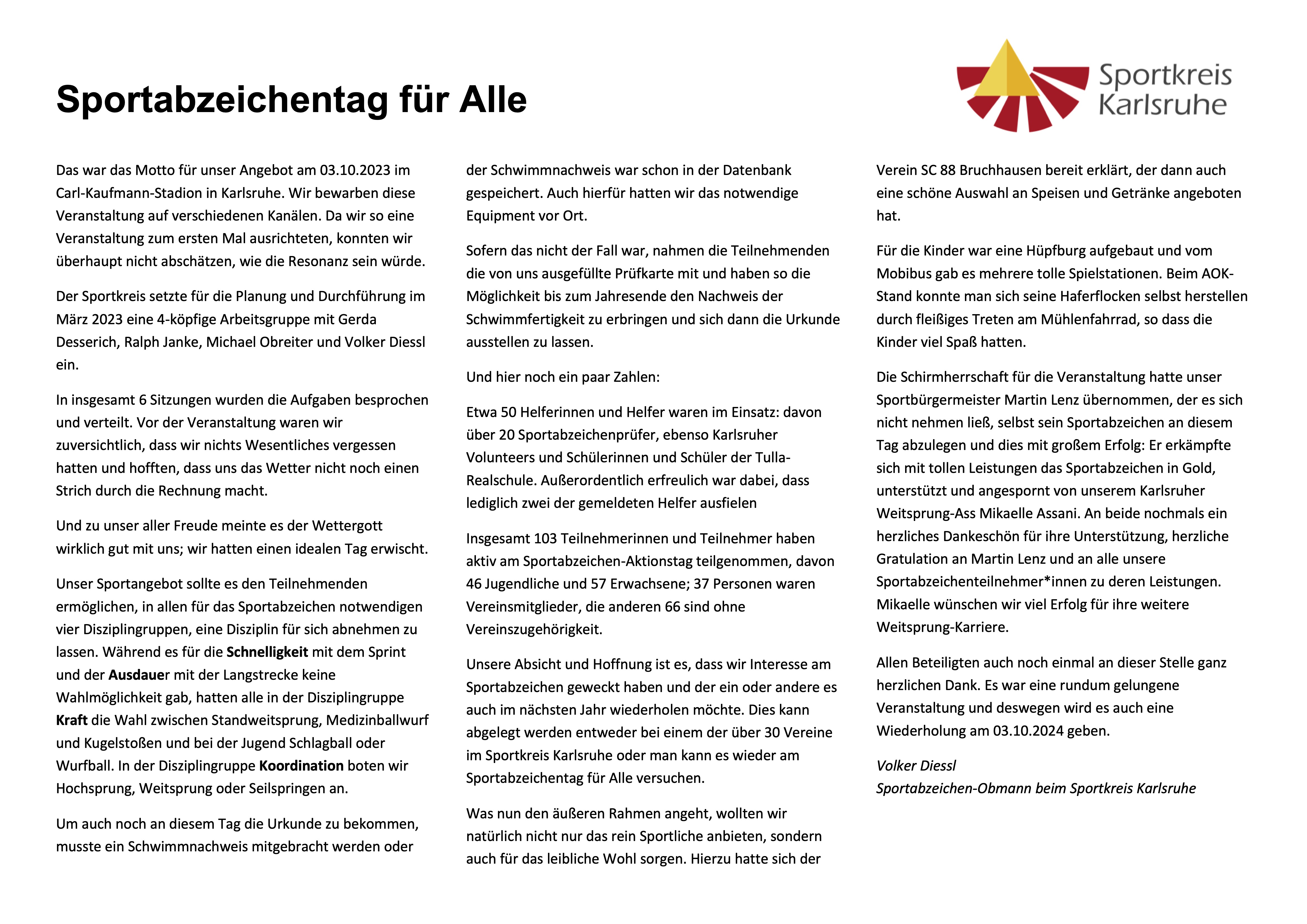 Sportabzeichentag für Alle