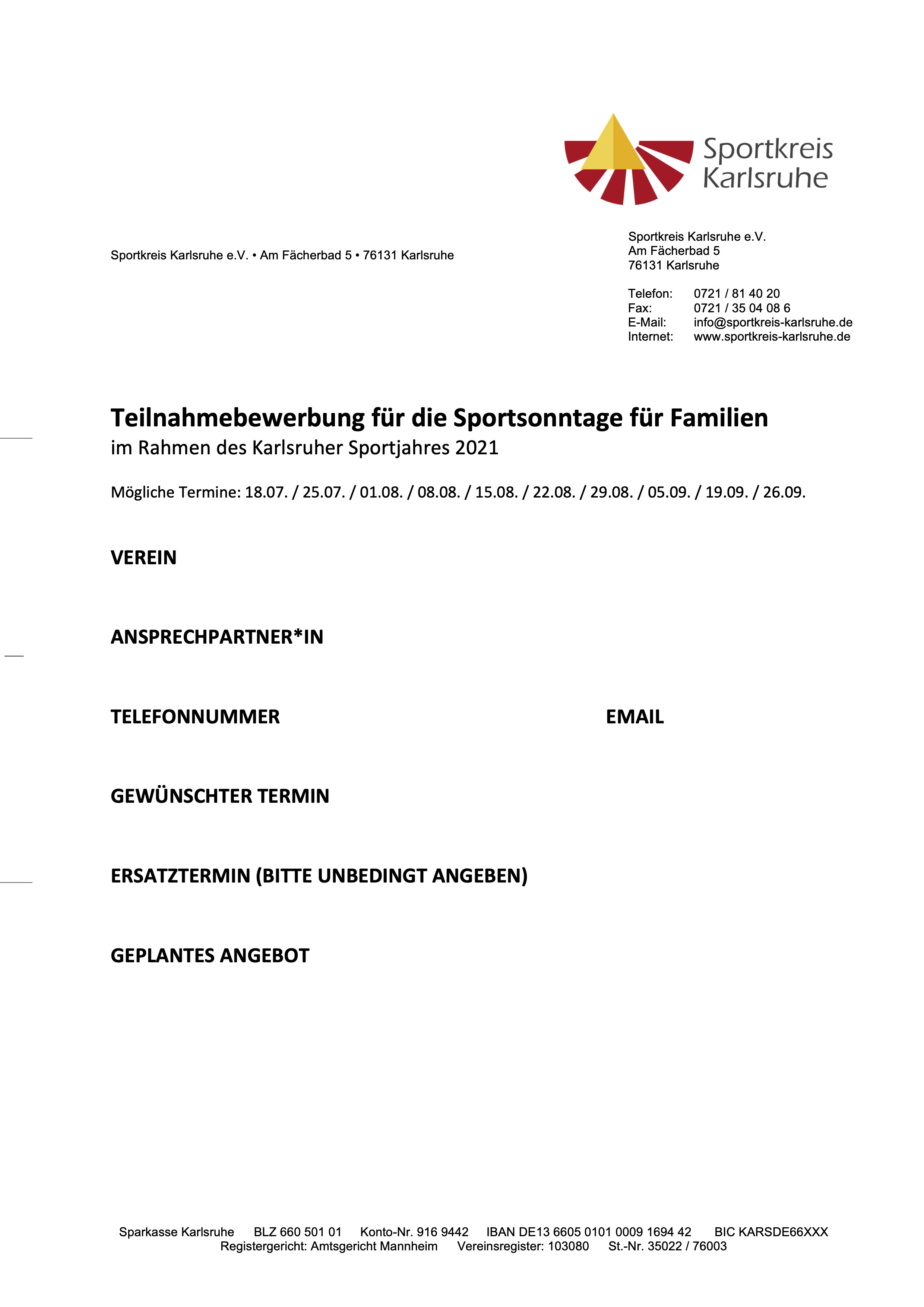 Sportsonntage für Familien