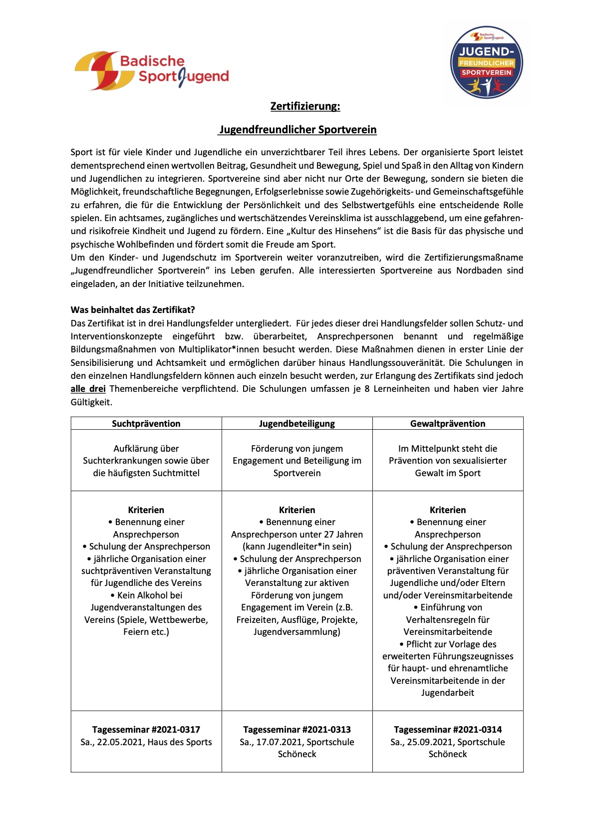 Jugendfreundlicher Sportverein